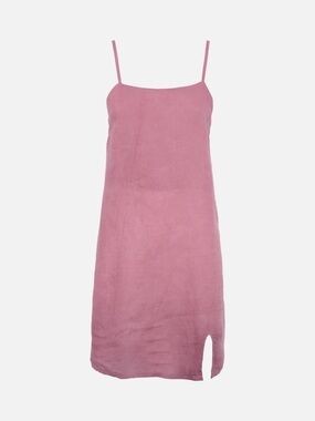 Italian Linen Acanfora Sleeveless Mini Dress in Dusty Rose